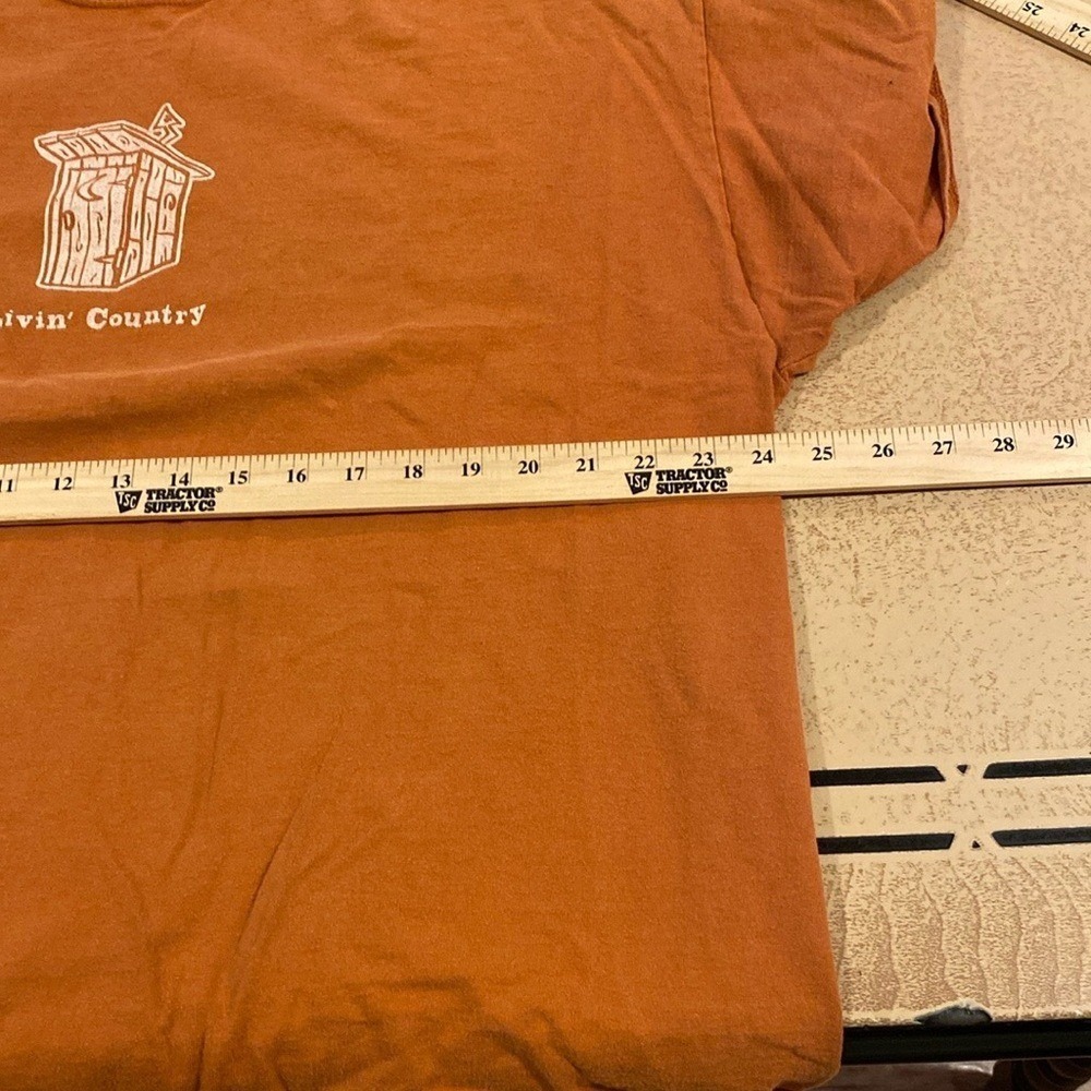 Funny humor western livin country outdoor outhouse Orange T-Shirt size 2XL - Picture 7 of 8